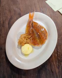Still one of my favourites on the menu
a quick snap from the pass
Red Mullet, Saffron aioli, saffron pickled shallots