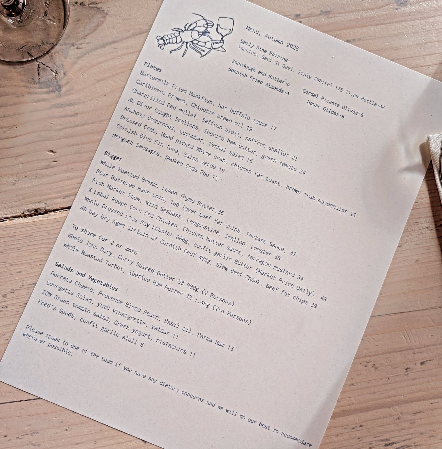 Our Menu moving into autumn.
For reservations call 07832323233 or book via our website