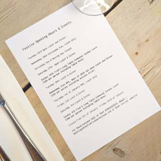 Our festive opening hours as well as by popular demand .......
2 x Sunday Long table roasts
More details of these to follow.
Get booking !!!!